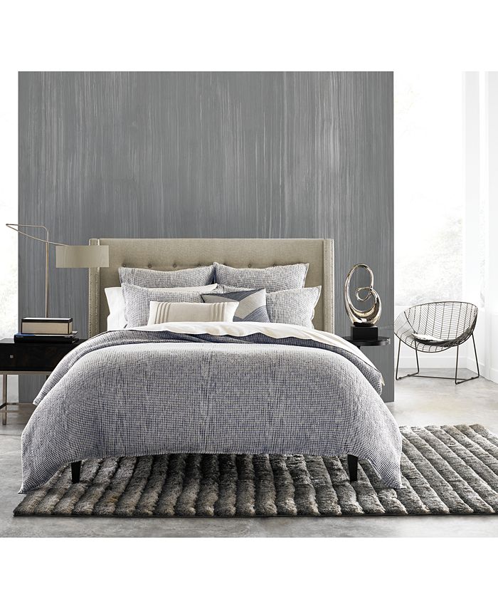 Hotel Collection CLOSEOUT! Waffle Weave Chambray Full/Queen Duvet Cover