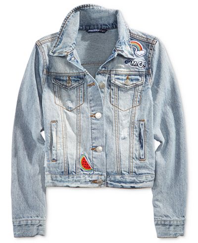 Imperial Star Patch-Detail Denim Jacket, Big Girls (7-16)