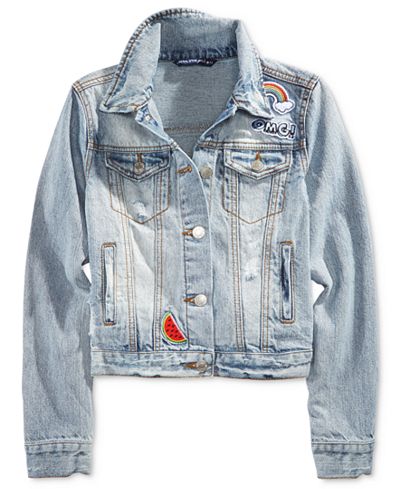 Imperial Star Patch-Detail Denim Jacket, Big Girls (7-16)