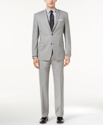 Marc New York - Men's Classic-Fit Light Gray Texture Suit