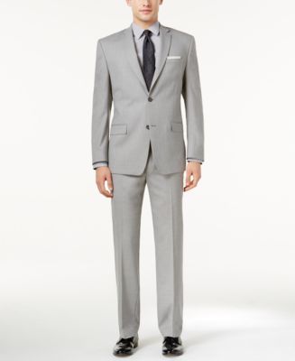 Marc New York by Andrew Marc Men's Classic-Fit Light Gray Texture Suit ...