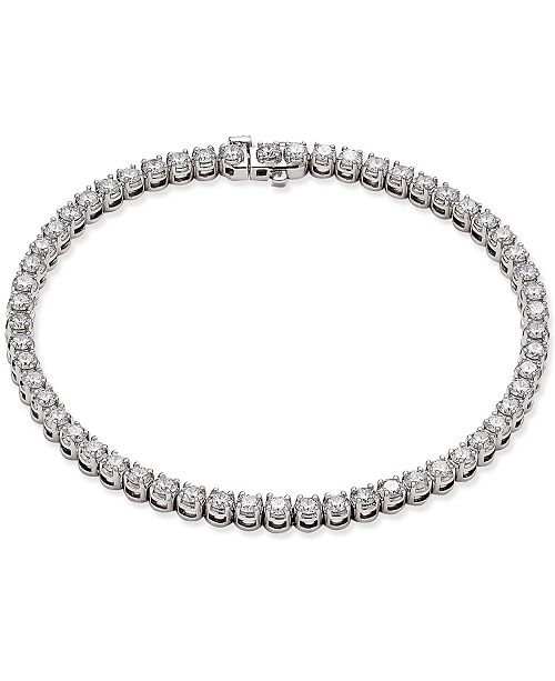Macy's Certified Diamond Tennis Bracelet (4 ct. t.w.) in 14k White Gold ...