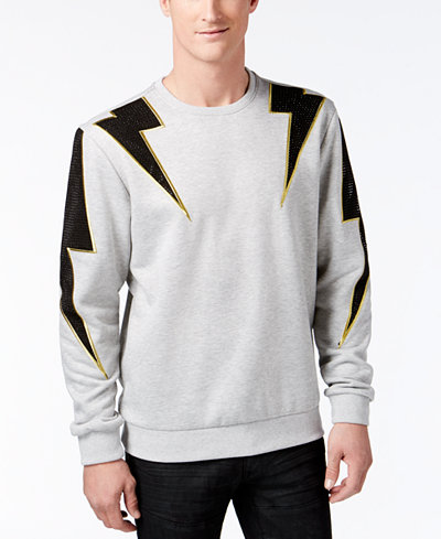Hudson NYC Men's Studded Lightning Bolt Sweatshirt