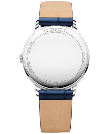 Baume & Mercier - Women's Swiss Classima Blue Leather Strap Watch 36mm M0A10355