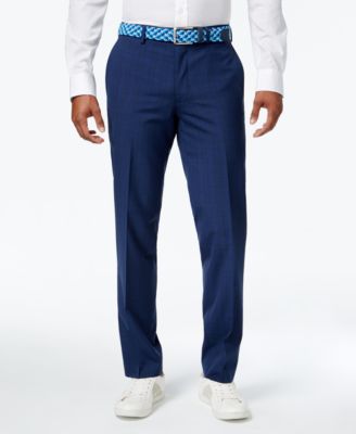 Bar III - Men's Slim-Fit Blue Plaid Pants