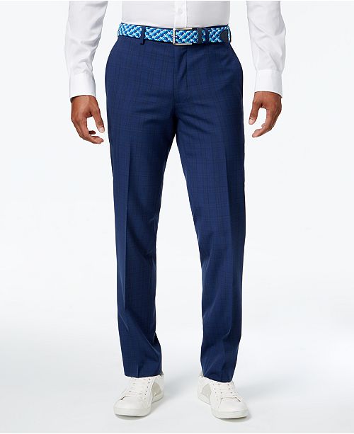 Bar III Men's SlimFit Blue Plaid Pants, Created for Macy's & Reviews