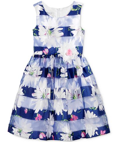 Bonnie Jean Floral-Print Fit & Flare Party Dress, Toddler & Little Girls (2T-6X)
