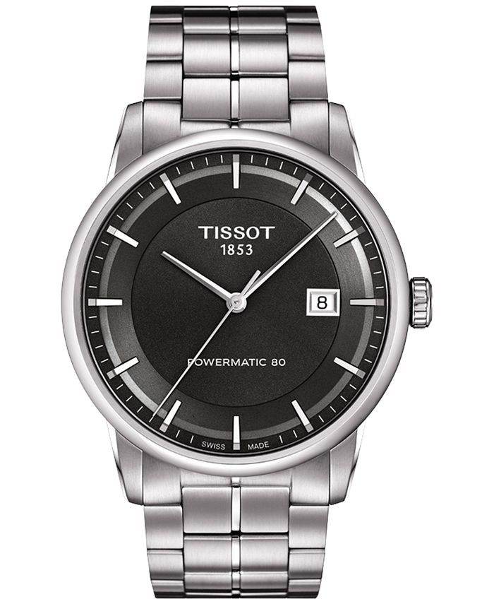 Tissot - Men's Swiss Automatic T-Classic Luxury Powermatic 80 Stainless Steel Bracelet Watch 41mm T0864071106100
