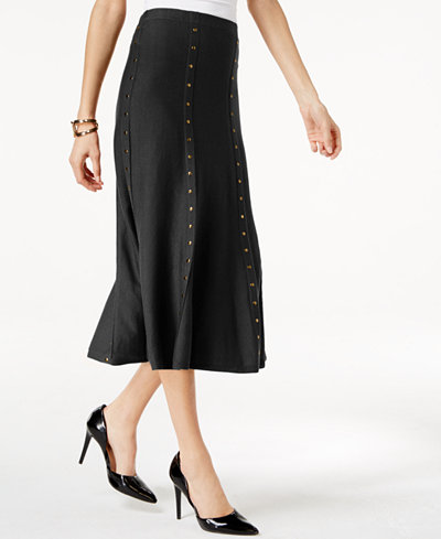 NY Collection Studded Midi Sweater Skirt