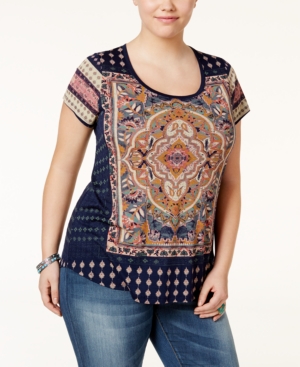 LUCKY BRAND PLUS SIZE PERSIAN GRAPHIC T-SHIRT