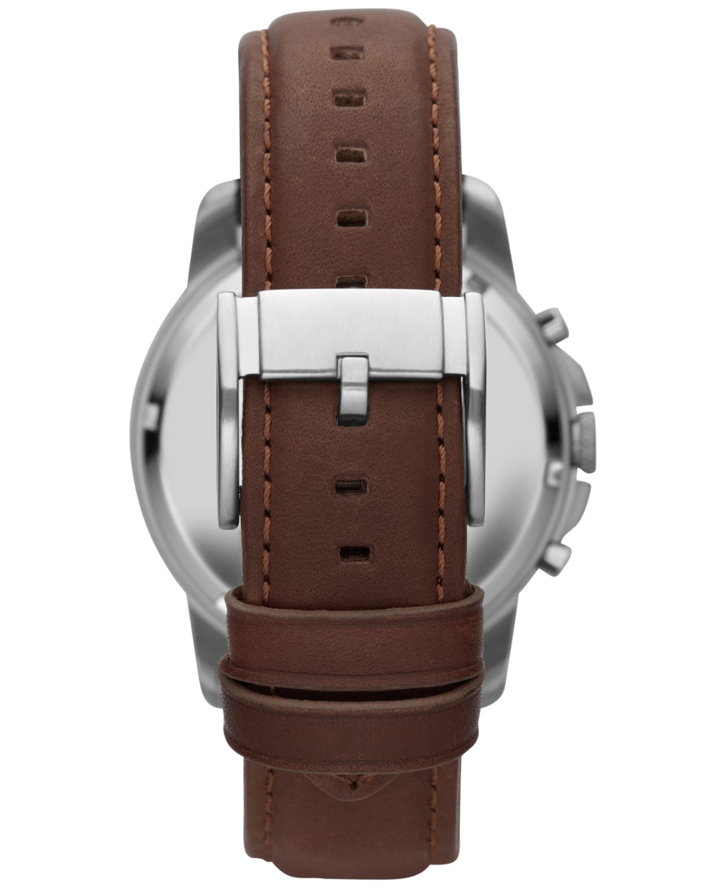 Мужские часы Fossil Chronograph Grant Brown Leather Strap Watch 44mm, цвет: Коричневый / Чёрный — фото 3