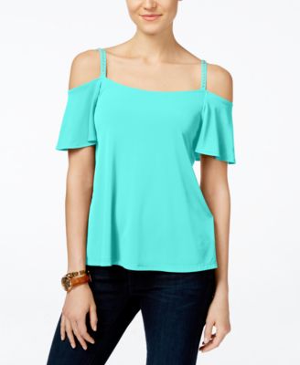 Michael Kors - Embellished Cold-Shoulder Top