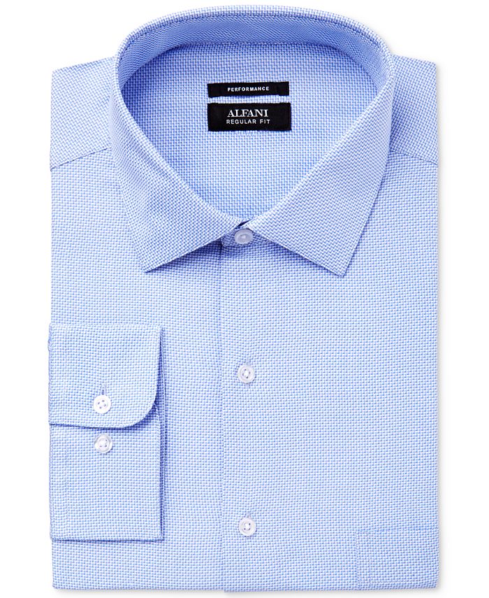 ALFANI NEW MENS BLUE JAY TEXTURE FITTED STRETCH DRESS SHIRT XL 17-1/2 36/37  MSRP $49.50 on SALE $13.99 — MS Fashion Overstock