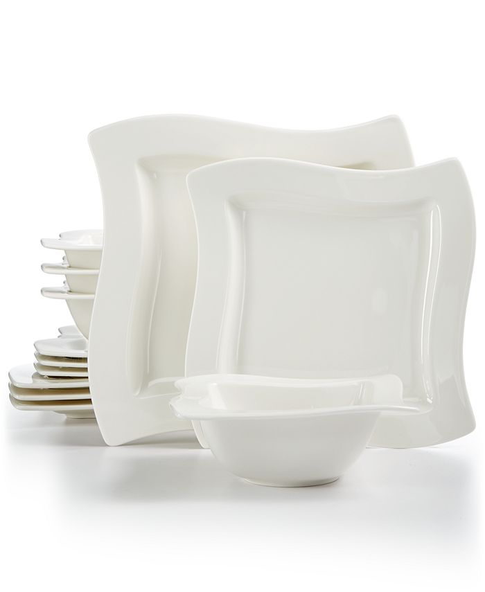 schommel geloof Verouderd Villeroy & Boch New Wave Collection 12-Pc. Dinnerware Set, Created for  Macy's, Service for 4 & Reviews - Dinnerware - Dining - Macy's