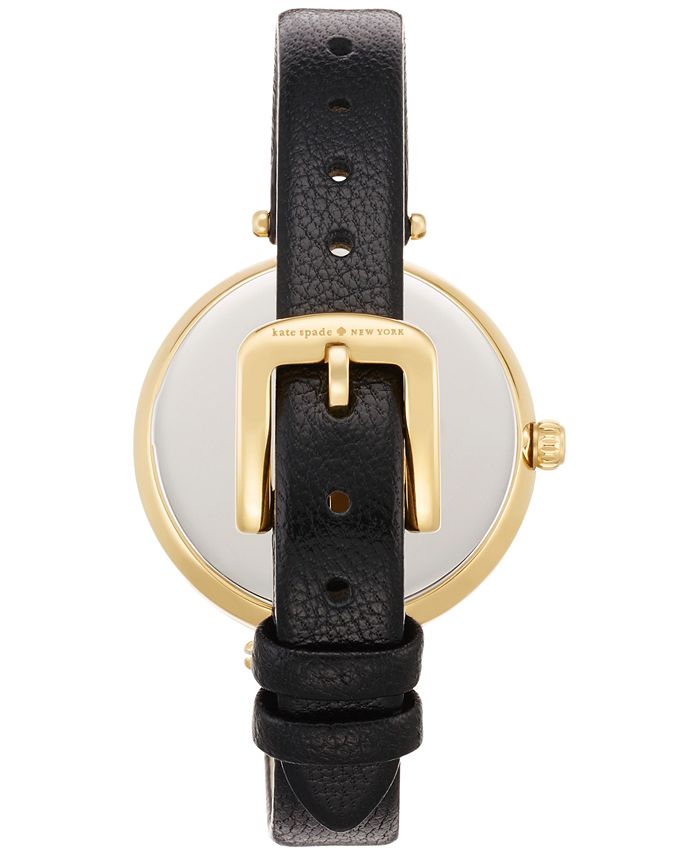 kate spade new york Women's Holland Black Leather Strap Watch 34mm ...