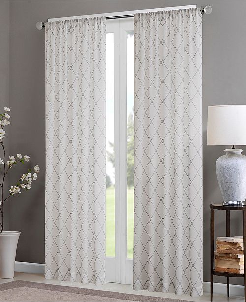 Madison Park Irina Embroidered Diamond Sheer Window Panel