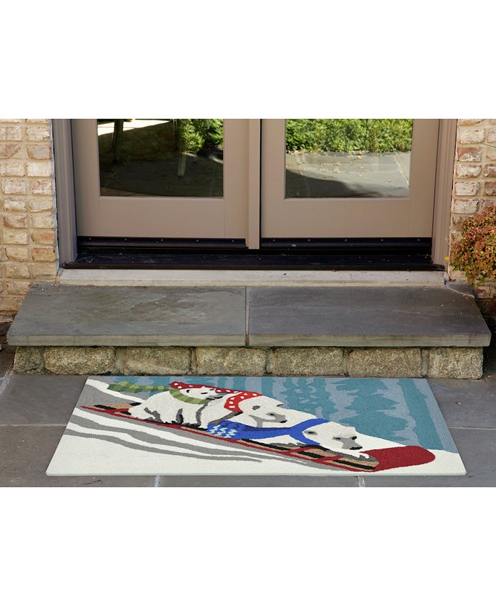 Liora Manne' Liora Manne Front Porch Indoor/Outdoor Toboggan Bears Snow