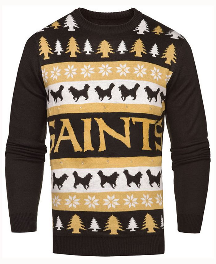 Forever Collectibles Men's New Orleans Saints Light Up Ugly Crew Neck  Sweater - Macy's