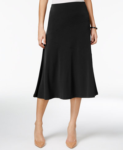 JM Collection Petite Diagonal-Seam Midi Skirt, Only at Macy's