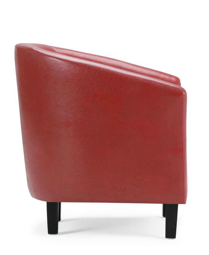 Simpli Home Westbrook Faux Leather Tub Chair Macy's