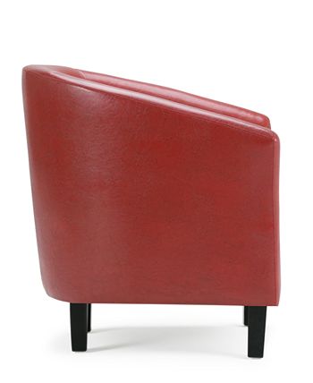 Simpli Home - Faux Leather Tub Chair, Direct Ship
