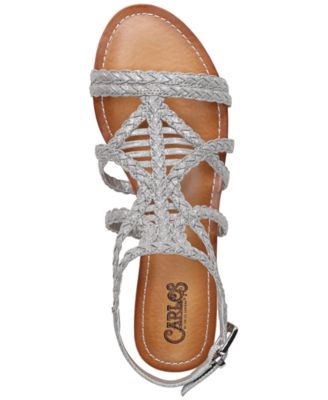Sandales Carlos Santana Frolic - Talon Compensé Brun Et Or - Taille 6.5 US Femme - Occasion TB