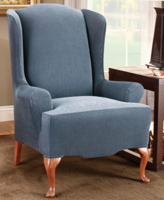 Sure Fit Stretch Stripe Wing Chair Slipcover