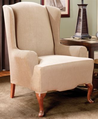 Sure Fit Stretch Stripe Wing Chair Slipcover