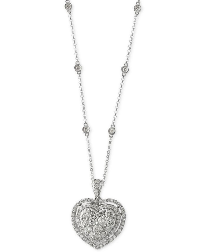 EFFY Collection EFFY® Diamond Heart Pendant Necklace (1-1/8 ct. t.w.) in