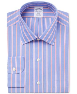 Brooks Brothers - Men's Regent Classic-Fit Non-Iron Blue Striped Dress Shirt