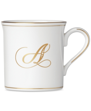 Lenox Federal Gold Monogram Mug Script Letters
