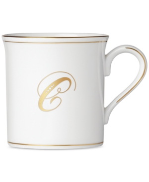 Lenox Federal Gold Monogram Mug Script Letters