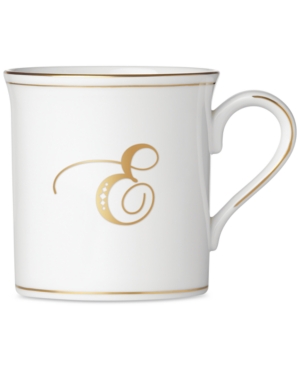 Lenox Federal Gold Monogram Mug Script Letters