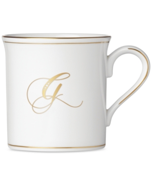 Lenox Federal Gold Monogram Mug Script Letters