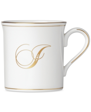 Lenox Federal Gold Monogram Mug Script Letters