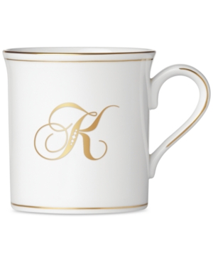 Lenox Federal Gold Monogram Mug Script Letters