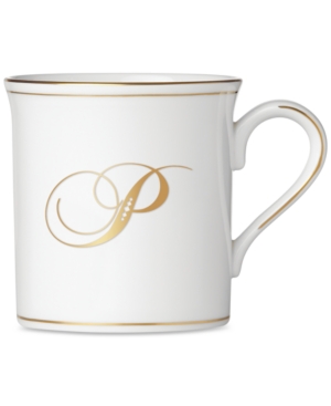Lenox Federal Gold Monogram Mug Script Letters