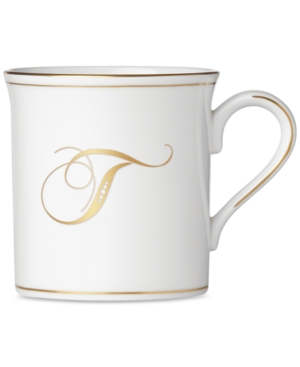 Lenox Federal Gold Monogram Mug Script Letters