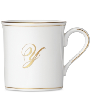 Lenox Federal Gold Monogram Mug Script Letters