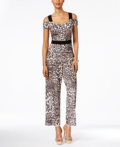 Thalia Sodi Off-The-Shoulder Printed Jumpsuit, Only at Macy's