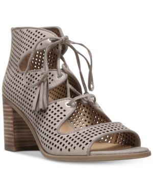 Franco Sarto Honolulu Block-Heel Lace-Up Sandals Womens Shoes