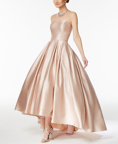 Betsy & Adam Strapless High-Low Ball Gown - Dresses - Women - Macy's