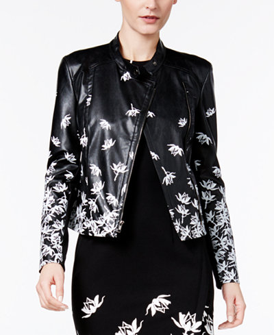 YYIGAL Printed Faux-Leather Moto Jacket, a Macy's Exclusive Style
