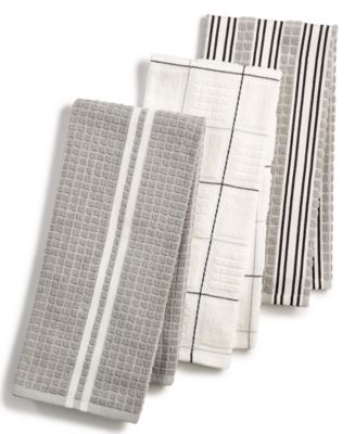 3 Textured Kitchen Towels - 100% cotton - 2 Martha Stewart - 1 Food Network