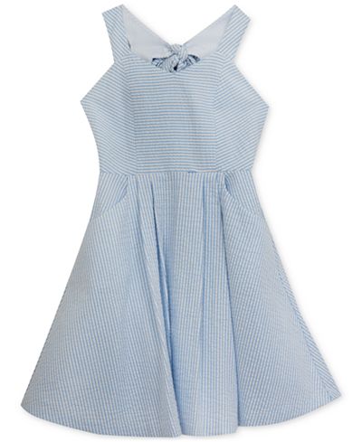 Rare Editions Bow-Back Seersucker Dress, Big Girls (7-16)