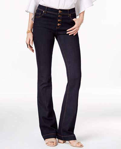 INC International Concepts Curvy-Fit Ink Wash Flare-Leg Jeans, Only at Macy's