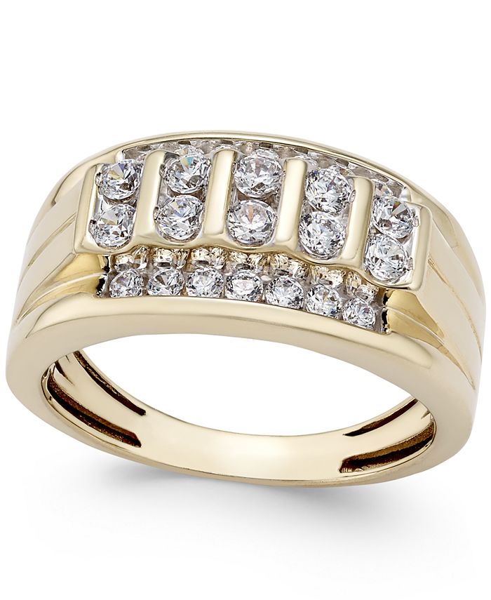 Men’s 2.25 CWT Kentucky Cluster 7-Stone Diamond Ring 18K Yellow Gold Beautiful