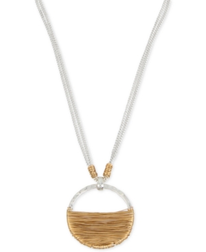 image of Robert Lee Morris Soho Two-Tone Wire-Wrapped Pendant Necklace