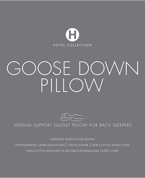 Hotel Collection European White Goose Down Medium Standard Pillow