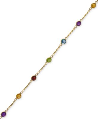EFFY&reg; Multi-Gemstone Link Bracelet (2-1/2 ct. t.w.) in 14k Gold. (Also available in 14k Rose Gold)